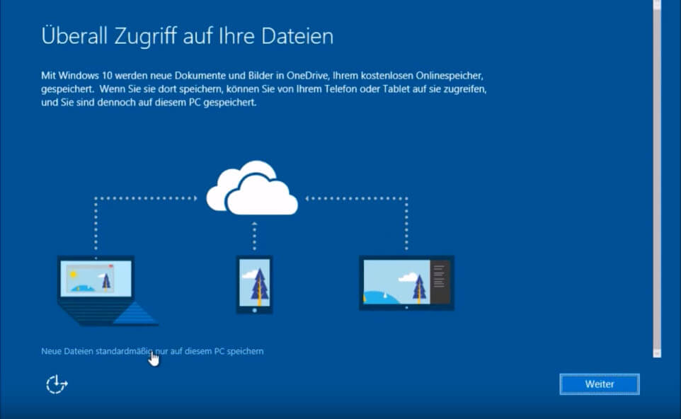 Microsoft Onlinespeicher einrichten