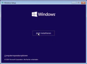 Windows 10 installieren - Start