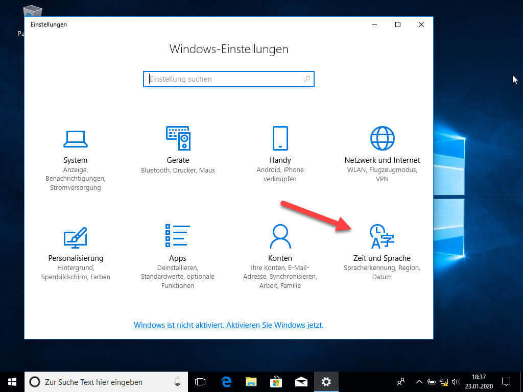 Windows 10 Sprache ändern